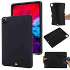 For iPad Pro 12.9 2022 / 2021 / 2020 / 2018 Pure Color Liquid Silicone Shockproof Tablet Case (Black) - 1
