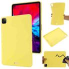 For iPad Pro 12.9 2022 / 2021 / 2020 / 2018 Pure Color Liquid Silicone Shockproof Tablet Case (Yellow) - 1