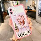 For iPhone 13 mini Painted Pattern Girl TPU Phone Case (Pink) - 1