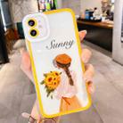 For iPhone 13 Painted Pattern Girl TPU Phone Case(Yellow) - 1