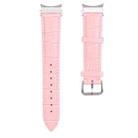 For Samsung Galaxy Watch4 40mm/44mm Slub Texture Leather Watch Band(Pink) - 1