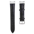 For Samsung Galaxy Watch4 40mm/44mm Slub Texture Leather Watch Band(Black) - 1