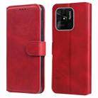 For Xiaomi Redmi 10C 4G Classic Calf Texture Flip Leather Phone Case(Red) - 1