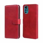 For Motorola Moto G22 Classic Calf Texture Flip Leather Phone Case(Red) - 1