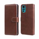 For Motorola Moto G22 Classic Calf Texture Flip Leather Phone Case(Brown) - 1