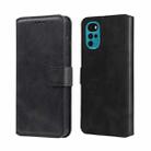 For Motorola Moto G22 Classic Calf Texture Flip Leather Phone Case(Black) - 1