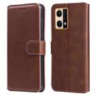 For OPPO Reno7 4G / F21 Pro 4G Classic Calf Texture Flip Leather Phone Case(Brown) - 1