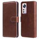 For Xiaomi 12 / 12X Classic Calf Texture Flip Leather Phone Case(Brown) - 1