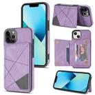 For iPhone 13 Pro Line Card Holder Phone Case (Purple) - 1