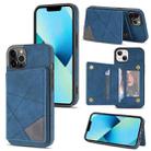 For iPhone 13 Pro Line Card Holder Phone Case (Blue) - 1