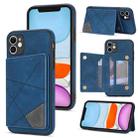 For iPhone 11 Line Card Holder Phone Case (Blue) - 1