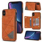For iPhone XS Max Line Card Holder Phone Case(Brown) - 1