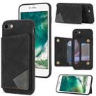For iPhone SE 2022 / SE 2020 / 8 / 7 Line Card Holder Phone Case(Black) - 1