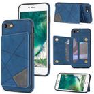 For iPhone SE 2022 / SE 2020 / 8 / 7 Line Card Holder Phone Case(Blue) - 1