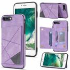 Line Card Holder Phone Case For iPhone 8 Plus / 7 Plus(Purple) - 1