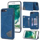 Line Card Holder Phone Case For iPhone 8 Plus / 7 Plus(Blue) - 1