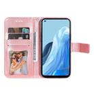 For OPPO Reno7 4G / F21 Pro 4G 7-petal Flowers Embossing Pattern Leather Phone Case(Rose Gold) - 4