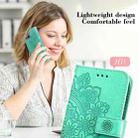 For Samsung Galaxy M33 5G Global 7-petal Flowers Embossing Pattern Leather Phone Case(Green) - 7