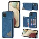 For Samsung Galaxy A12 5G Line Card Holder Phone Case(Blue) - 1