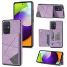 For Samsung Galaxy A51 4G Line Card Holder Phone Case(Purple) - 1