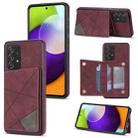 For Samsung Galaxy A53 5G Line Card Holder Phone Case(Wine Red) - 1