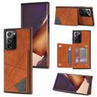 For Samsung Galaxy Note20 Line Card Holder Phone Case(Brown) - 1