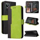 For OPPO Realme GT Neo3 Stitching-Color Horizontal Flip Leather Phone Case(Green) - 1