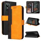 For OPPO Realme GT Neo3 Stitching-Color Horizontal Flip Leather Phone Case(Orange) - 1