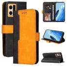 For OPPO Reno7 4G / F21 Pro 4G Stitching-Color Horizontal Flip Leather Phone Case(Orange) - 1