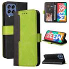 For Samsung Galaxy M33 5G Global Stitching-Color Horizontal Flip Leather Phone Case(Green) - 1