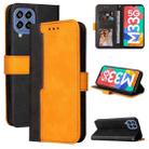 For Samsung Galaxy M33 5G Global Stitching-Color Horizontal Flip Leather Phone Case(Orange) - 1