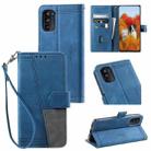 For Motorola Moto G52 Splicing Leather Phone Case(Blue) - 1