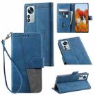 For Xiaomi 12 / 12X / 12S Splicing Leather Phone Case(Blue) - 1