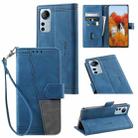 For Xiaomi 12 Lite Splicing Leather Phone Case(Blue) - 1