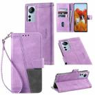 For Xiaomi 12 Lite Splicing Leather Phone Case(Purple) - 1