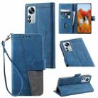 For Xiaomi 12 Pro / 12S Pro Splicing Leather Phone Case(Blue) - 1