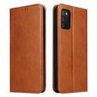 For Samsung Galaxy A02s Fierre Shann PU Genuine Leather Texture Leather Phone Case(Brown) - 1