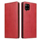 For Samsung Galaxy A12 Fierre Shann PU Genuine Leather Texture Leather Phone Case(Red) - 1