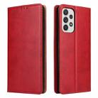 For Samsung Galaxy A33 5G Fierre Shann PU Genuine Leather Texture Leather Phone Case(Red) - 1