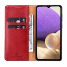 For Samsung Galaxy A33 5G Fierre Shann PU Genuine Leather Texture Leather Phone Case(Red) - 6