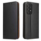 For Samsung Galaxy A53 5G Fierre Shann PU Genuine Leather Texture Leather Phone Case(Black) - 1
