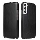 For Samsung Galaxy S22+ 5G Fierre Shann 64 Texture Vertical Flip PU Leather Phone Case(Black) - 1