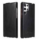 For Samsung Galaxy S22 Ultra 5G Fierre Shann 64 Texture Vertical Flip PU Leather Phone Case(Black) - 1