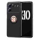 For OPPO K10 Metal Ring Holder TPU Phone Case(Black+Rose Gold) - 1