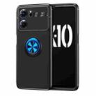 For OPPO K10 Metal Ring Holder TPU Phone Case(Black+Blue) - 1