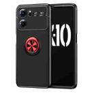 For OPPO K10 Metal Ring Holder TPU Phone Case(Black+Red) - 1