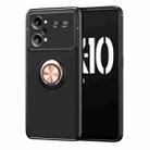 For OPPO K10 Pro Metal Ring Holder TPU Phone Case(Black+Rose Gold) - 1