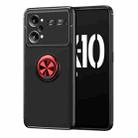 For OPPO K10 Pro Metal Ring Holder TPU Phone Case(Black+Red) - 1