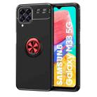 For Samsung Galaxy M33 5G Metal Ring Holder TPU Phone Case(Black+Red) - 1