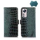 For Xiaomi 12 Lite Crocodile Top Layer Cowhide Leather Phone Case(Green) - 1